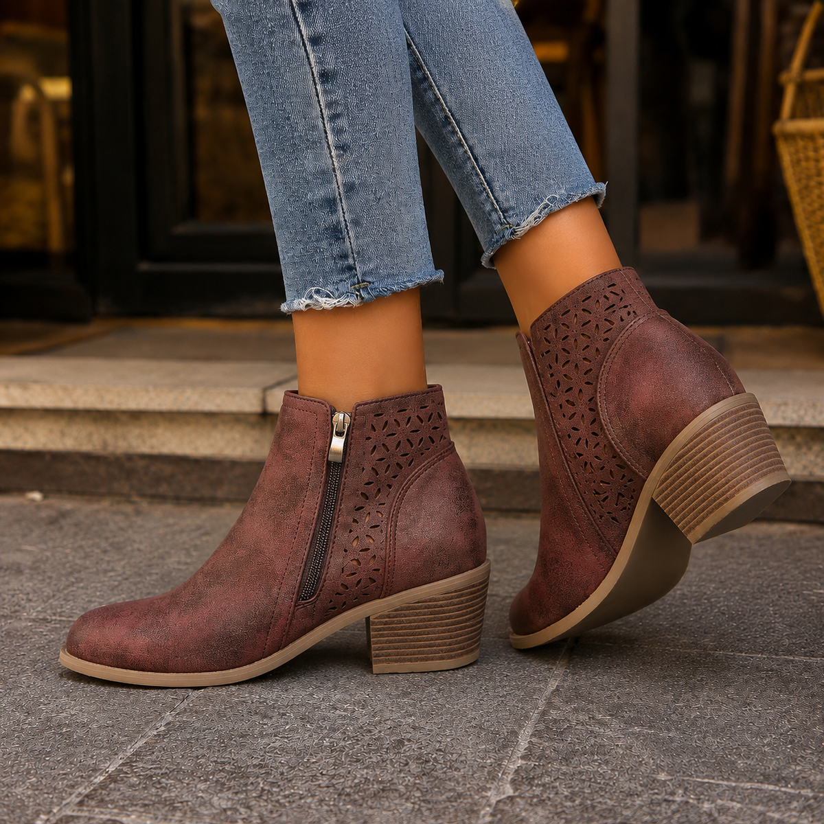 Visconti Cutout Ankle Boots