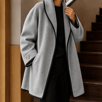 Violetta-Belle Contrast-Trim Coat