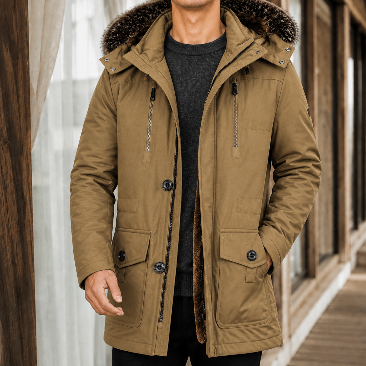Byron-Tate Hooded Overcoat