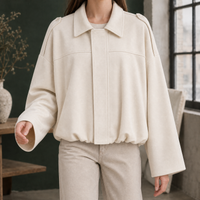 Riley-Skye Faux Suede Bomber Jacket