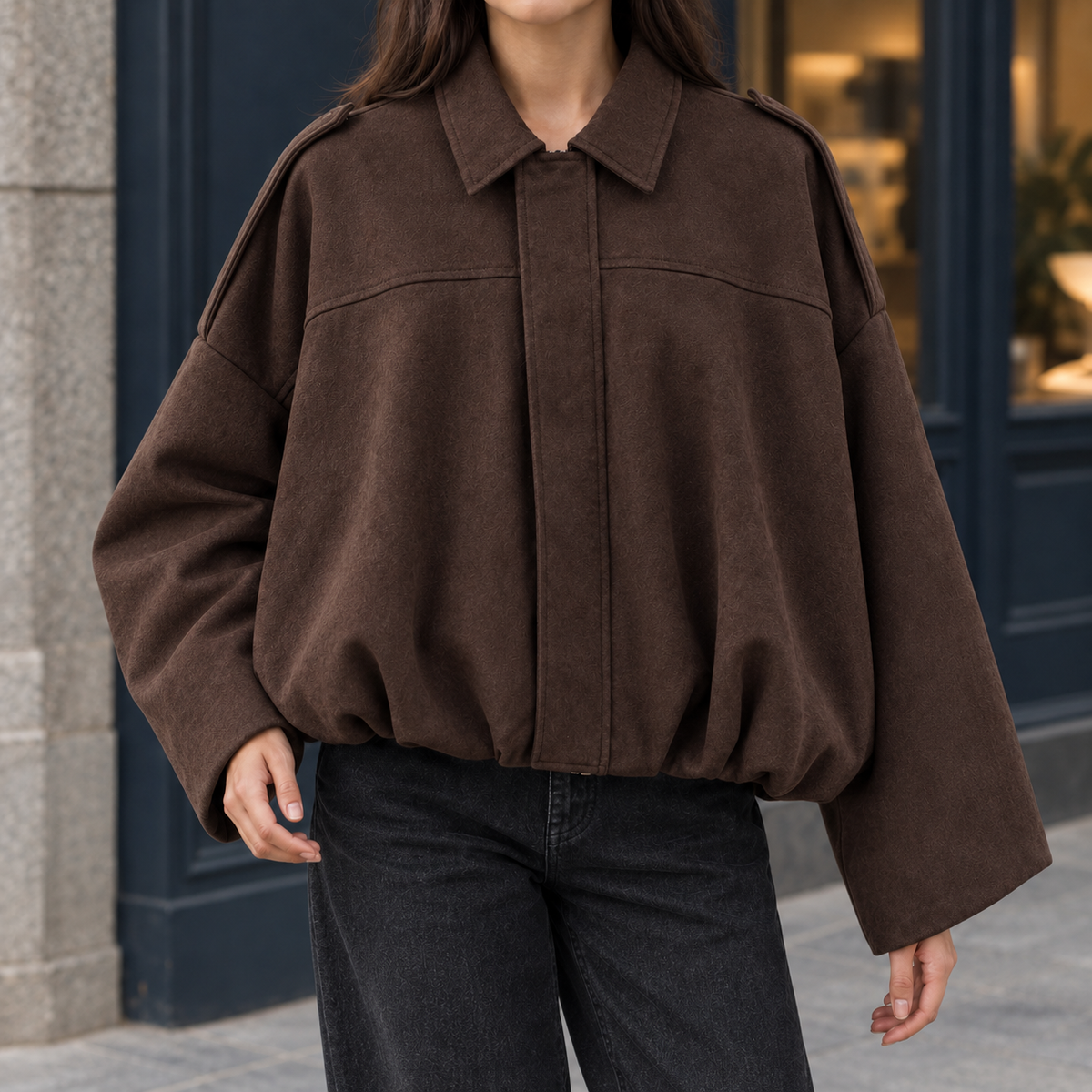 Sasha Faux Suede Bomber Jacket