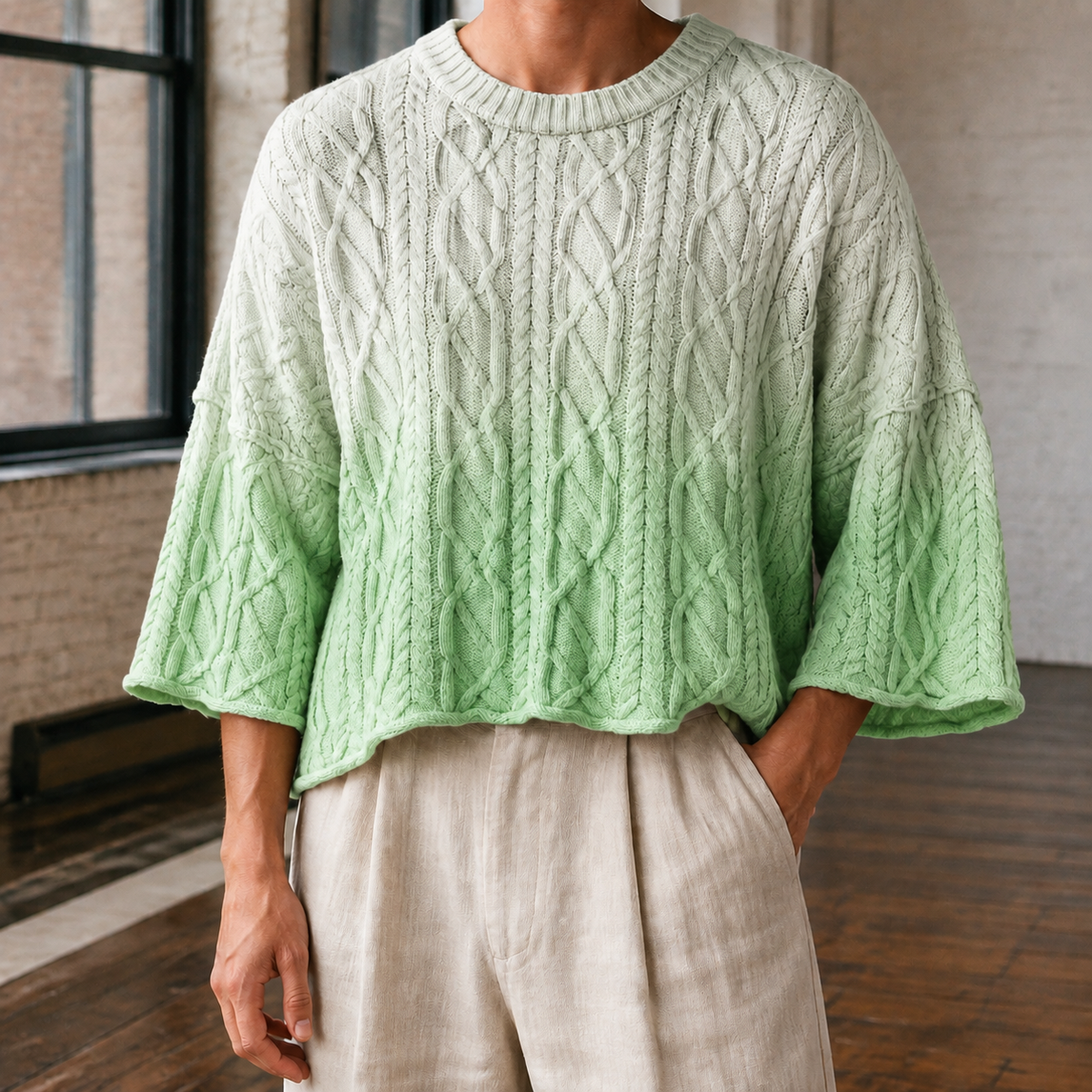 Hector-Grant Cable Knit Top