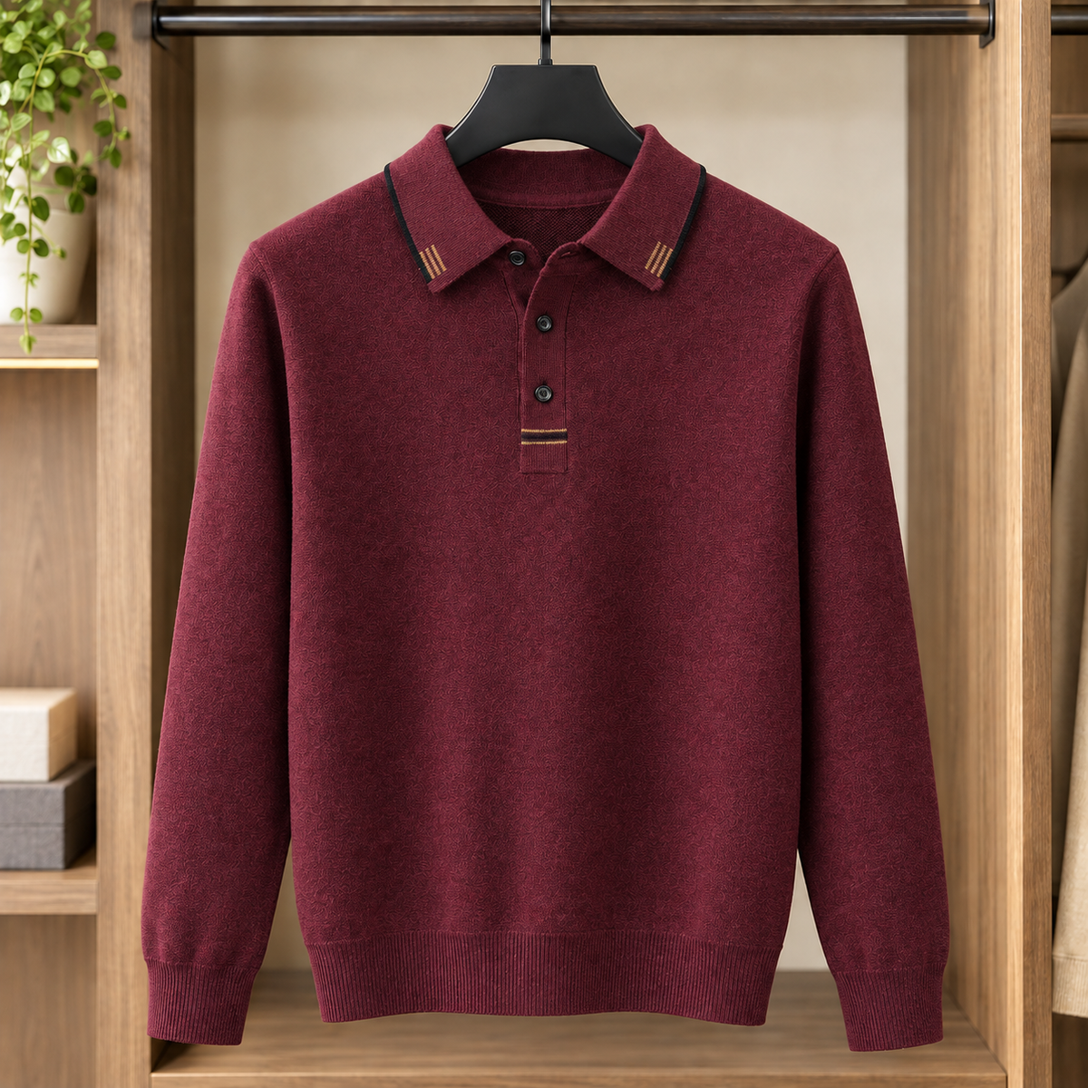 Brett Tipped Polo Sweater