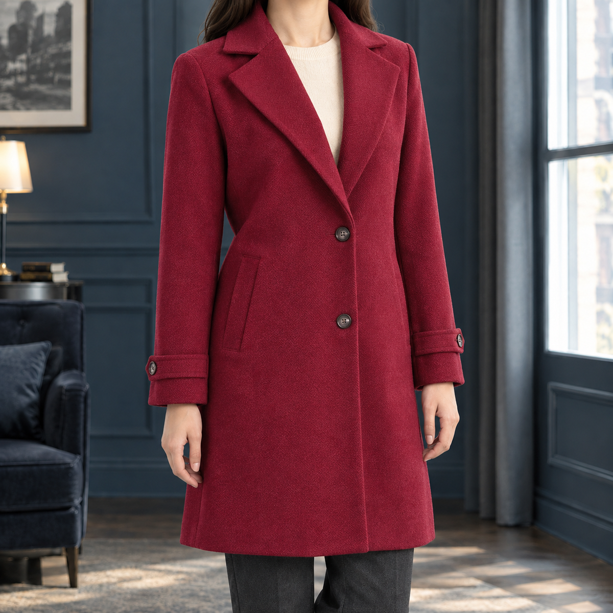 Arabella-Elise Windowpane Coat
