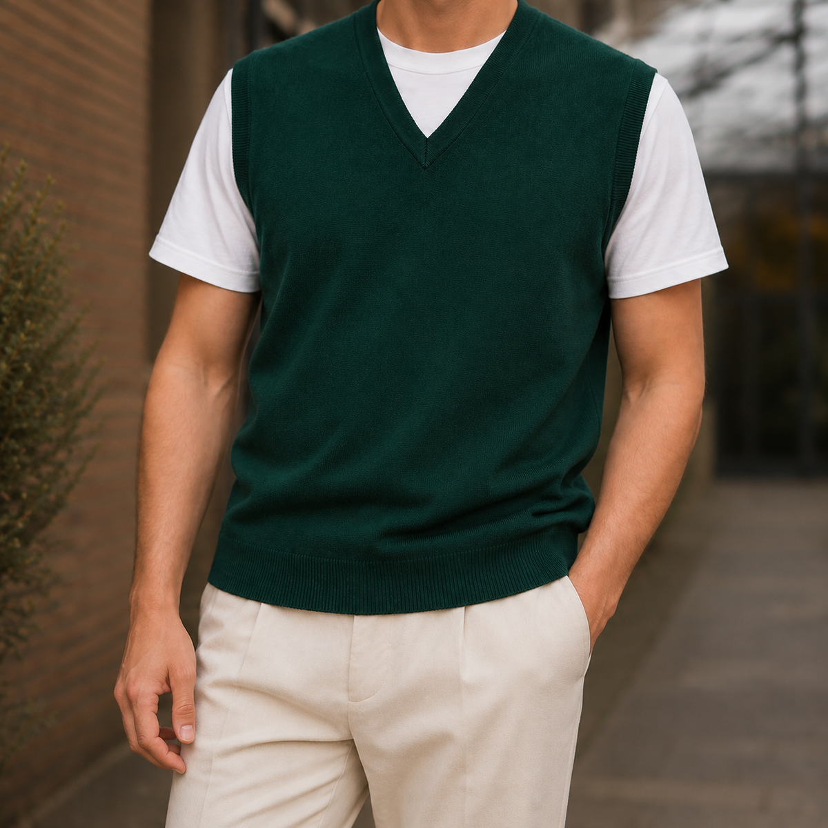 Louis V-Neck Wool Vest
