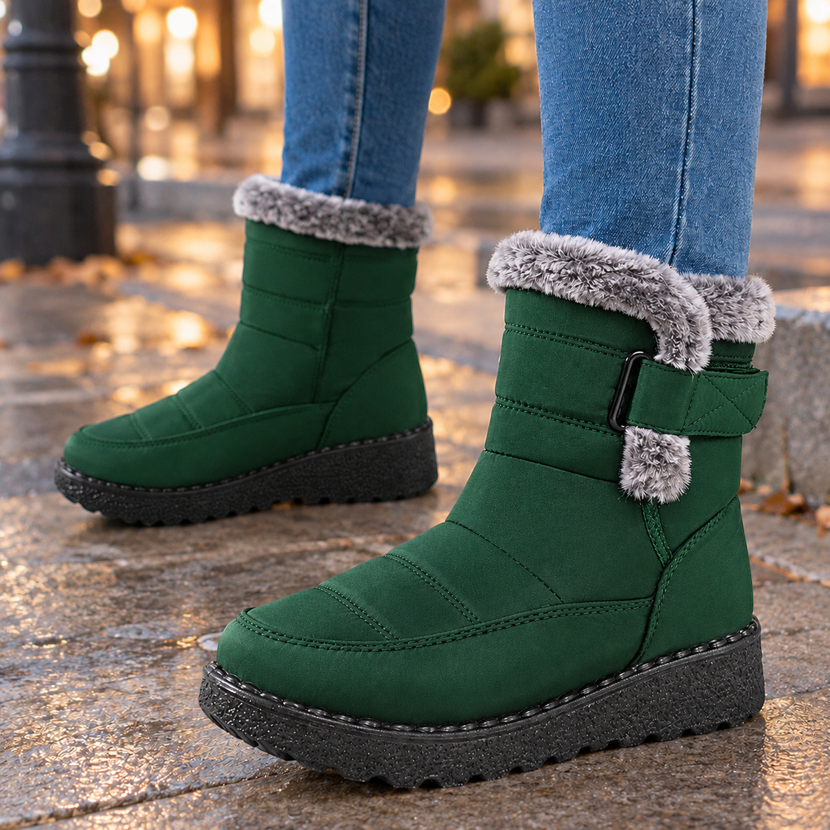 Lucania-Roma Faux Fur-Trim Boots