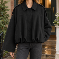 Katherine-Jane Faux Suede Bomber Jacket