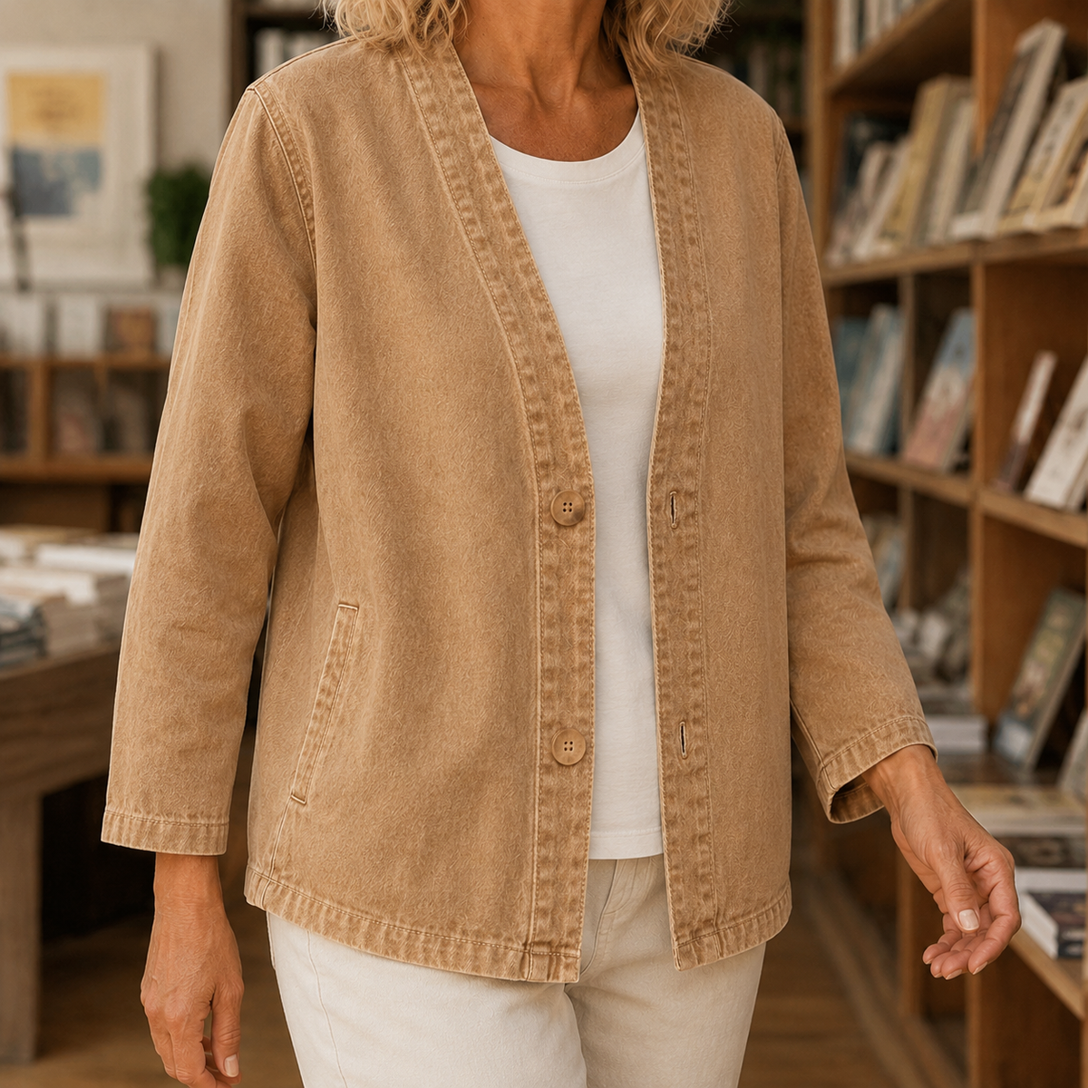 Adele-Jade Washed Cotton Jacket