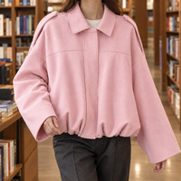 Clemence-Marie Faux Suede Bomber Jacket