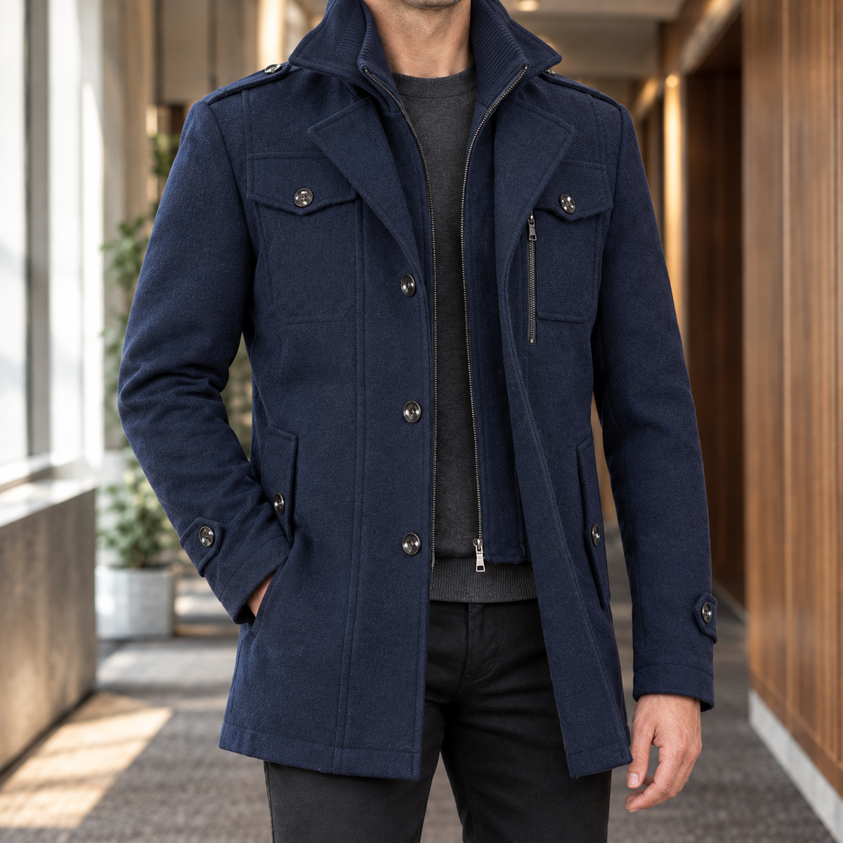Benjamin Double Collar Coat
