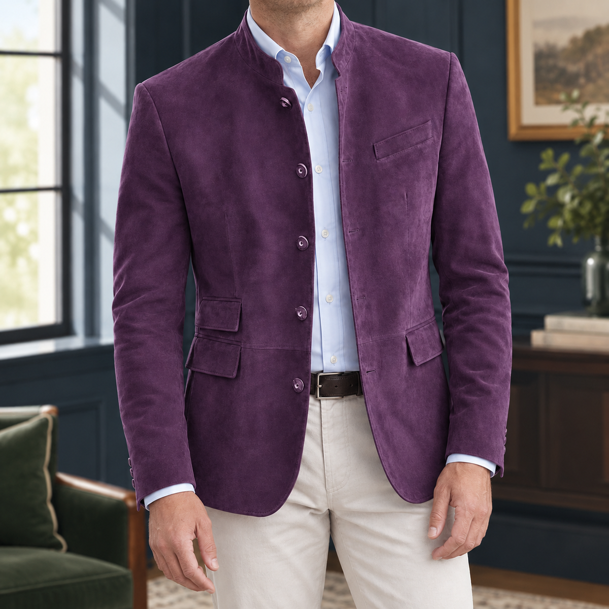 Barnabas-Ellis Stand Collar Blazer