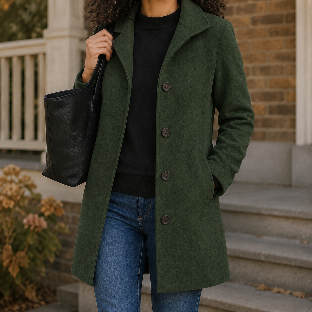 Alba-Sage Straight Cut Coat