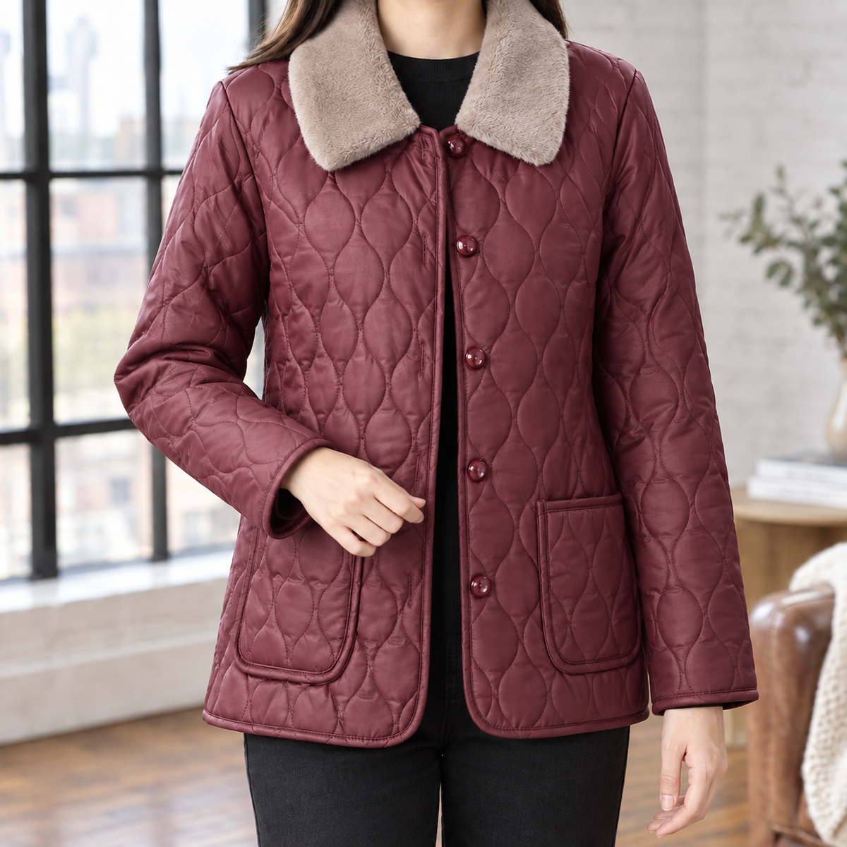 Ghislaine-Sage Quilted Jacket