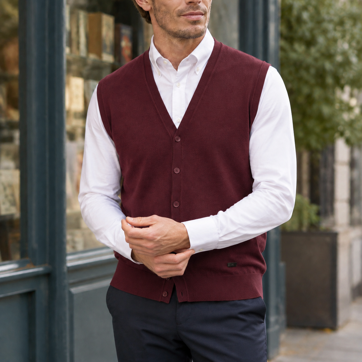 Giles Fine Knit Vest