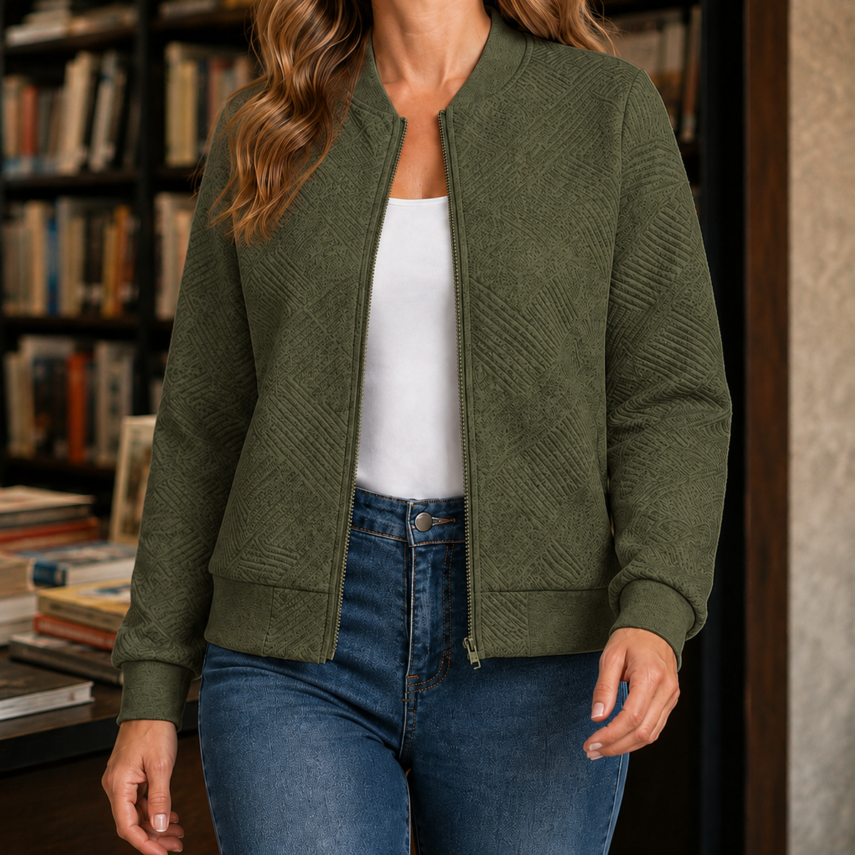 Leonie Geometric Bomber Jacket