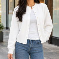 Pomeline-Eve Round Neck Cardigan