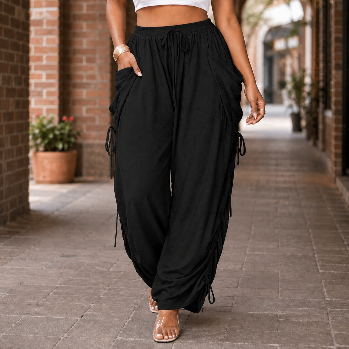 Astrid-Lane Ruched Harem Pants