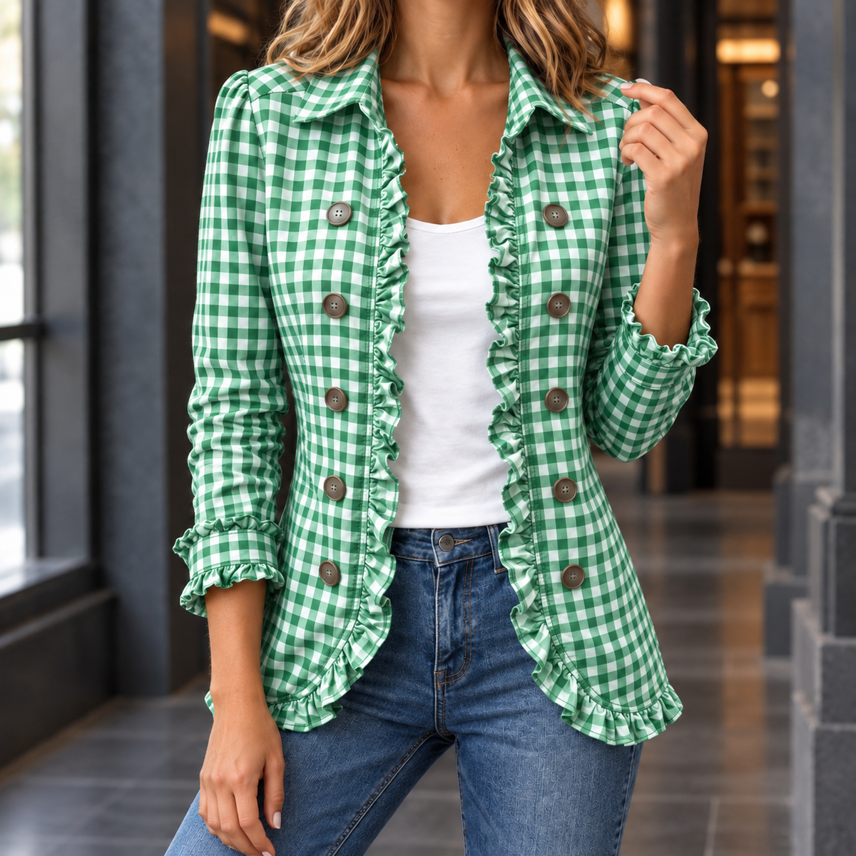 Marina-Louise Gingham Jacket