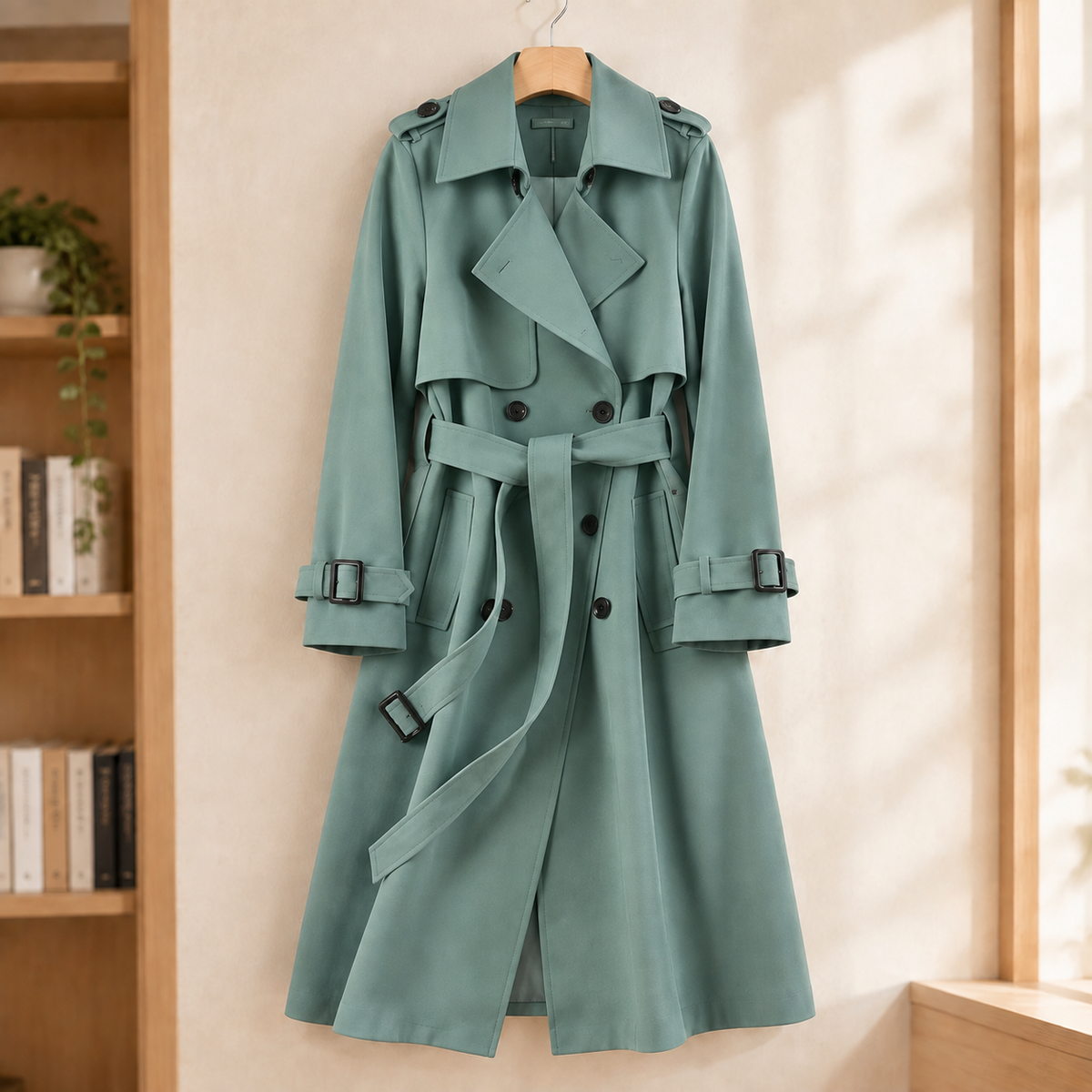 Salome-Sage Belted Trench Jacket