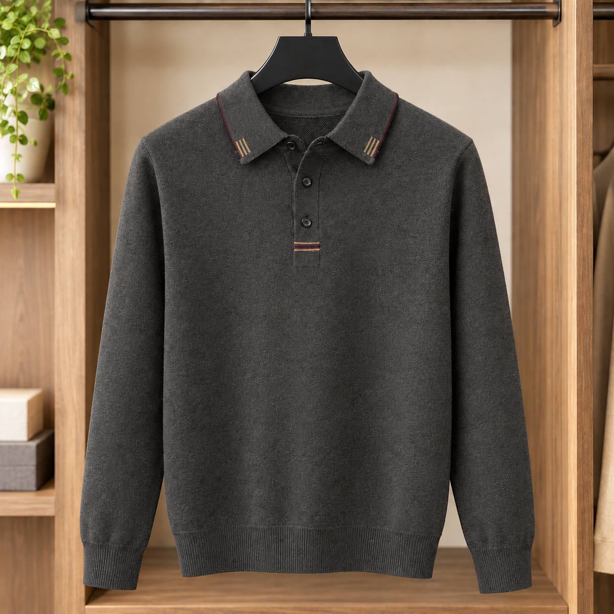 Brett Tipped Polo Sweater