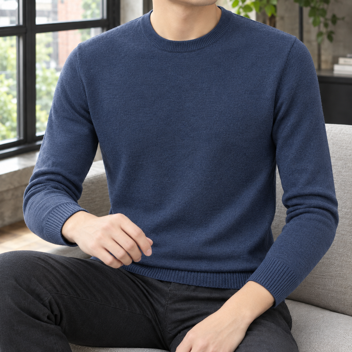 Edmund-Stone Crew Neck Sweater