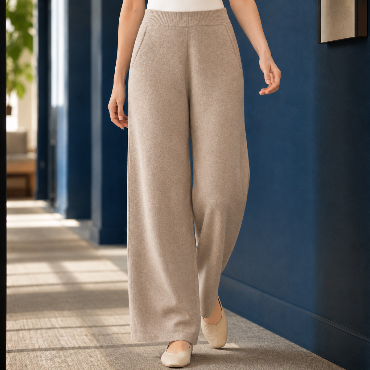 Meredith-Sage Cashmere-Feel Pants