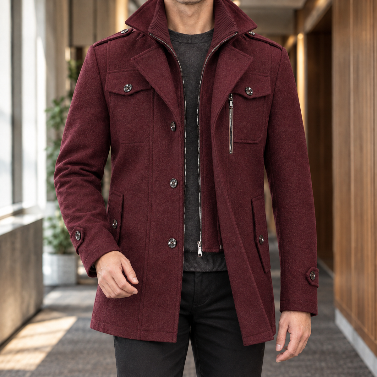 Benjamin Double Collar Coat