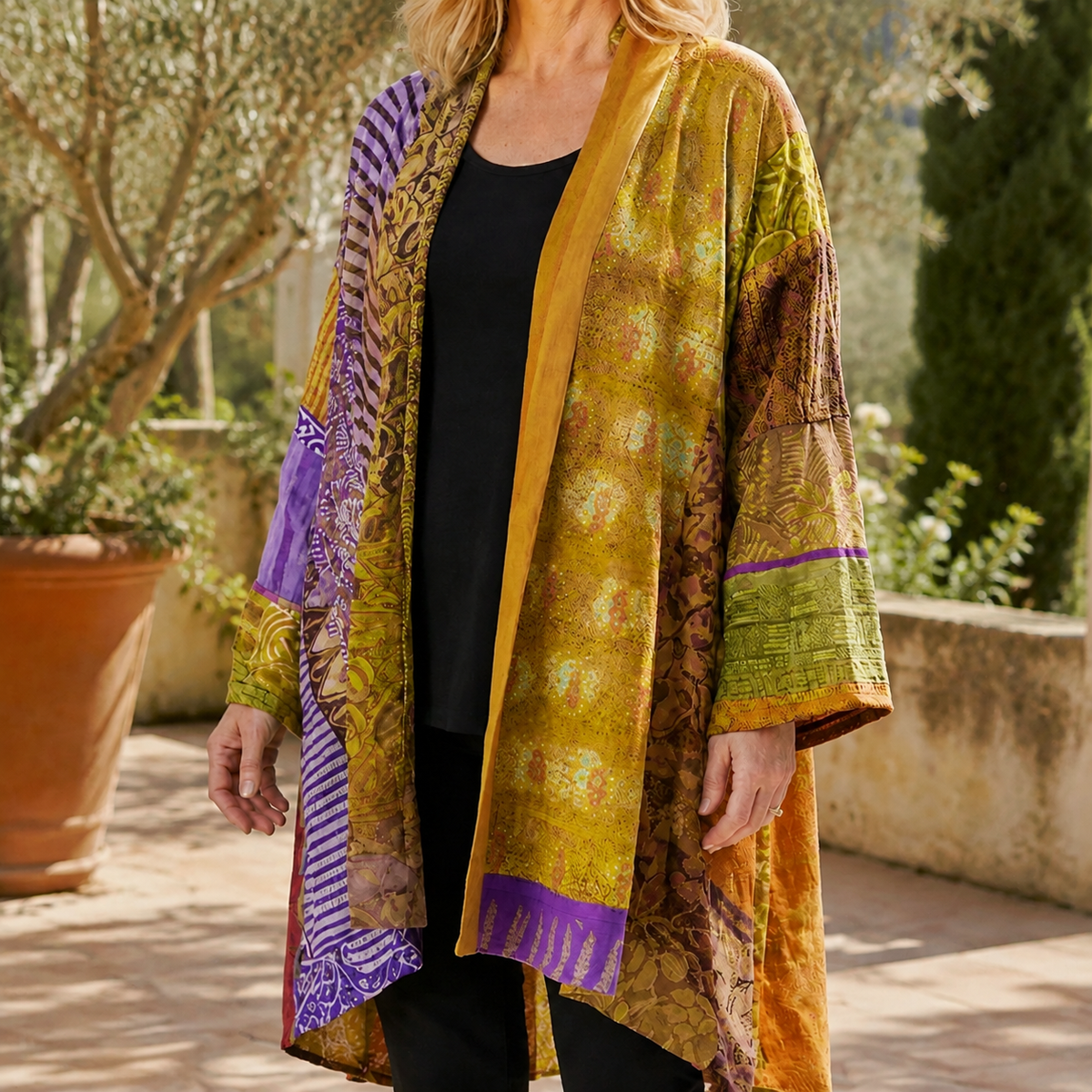 Sage Patchwork Cardigan