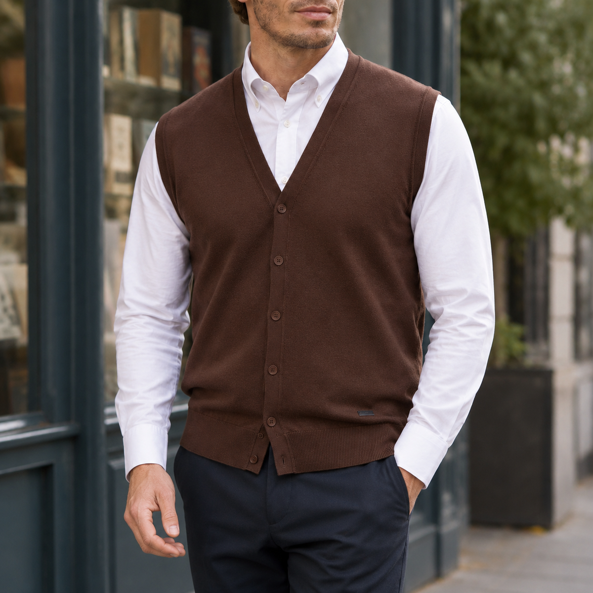 Giles Fine Knit Vest