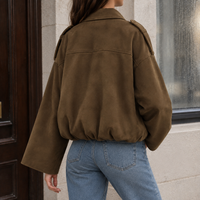 Elise-June Faux Suede Bomber Jacket