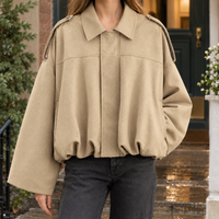 Katherine-Jane Faux Suede Bomber Jacket