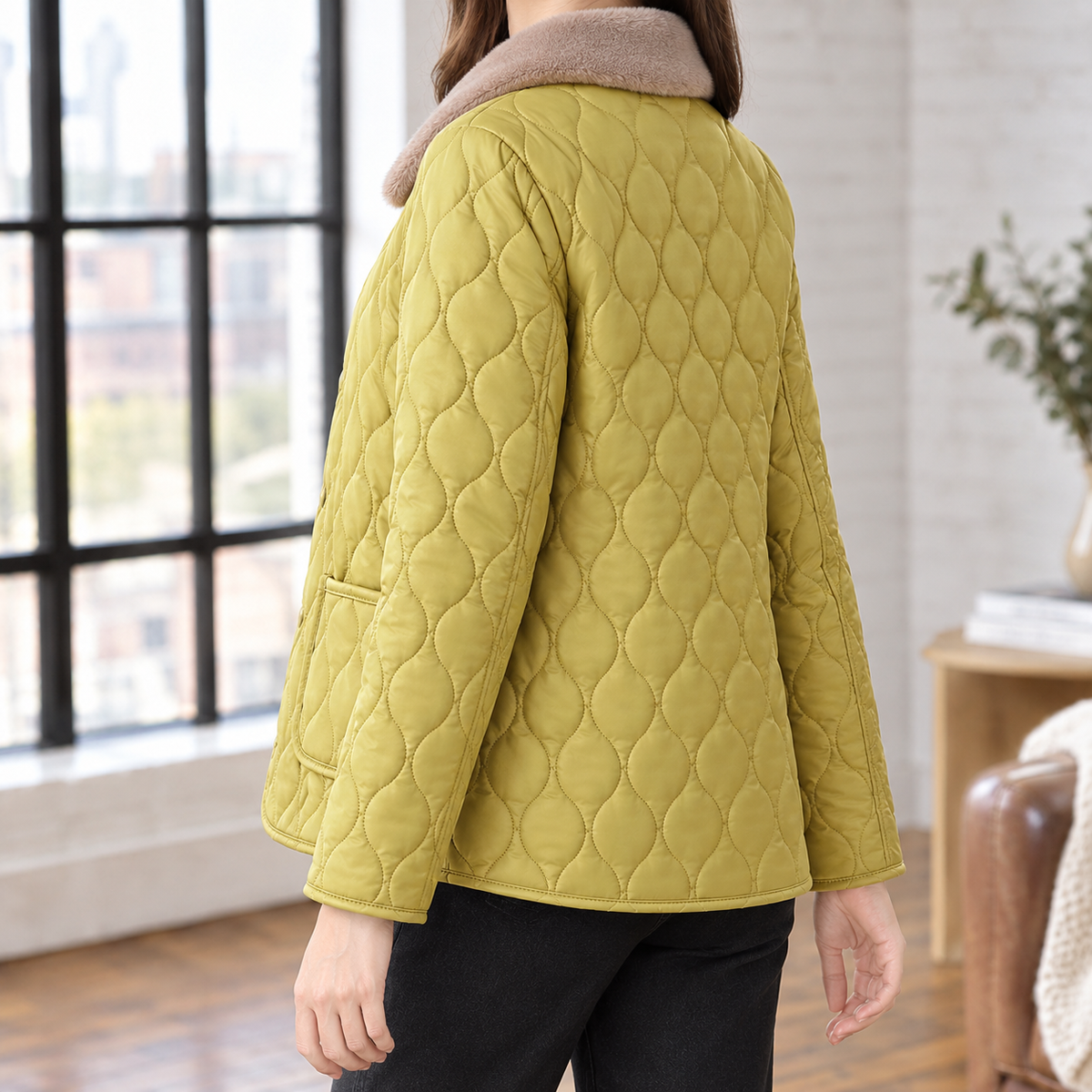 Ghislaine-Sage Quilted Jacket