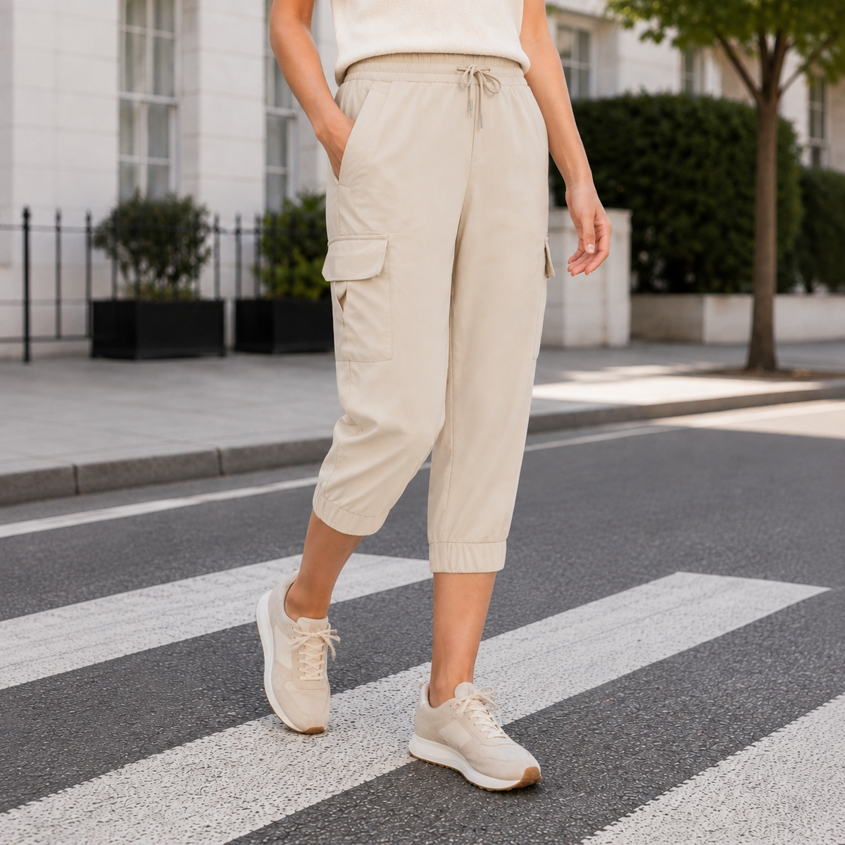 Florence-Kate Cropped Cargo Joggers