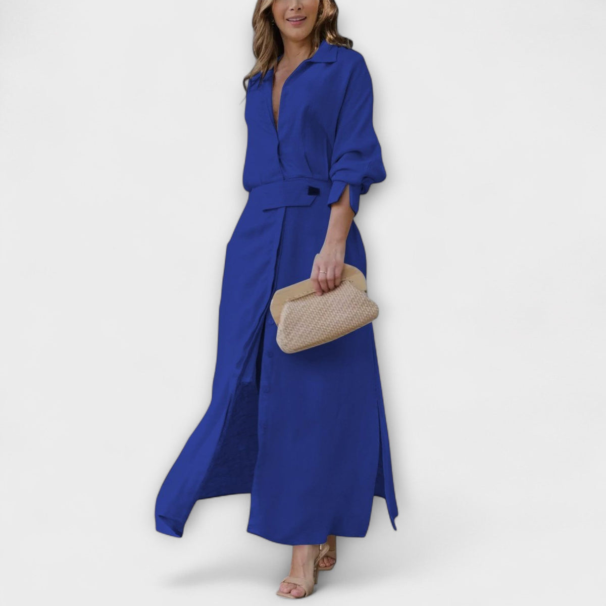 Jeanette V-Neck Maxi Dress for Special Occasions