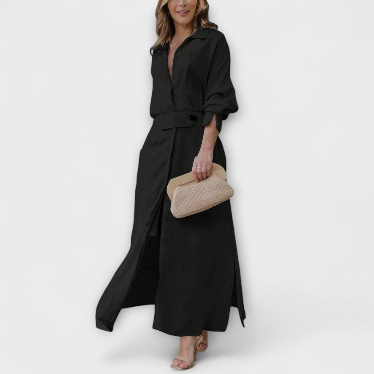 Jeanette V-Neck Maxi Dress for Special Occasions