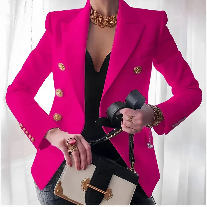 Monroe | Women's Classic Double-Breasted Blazer with Gold Buttons