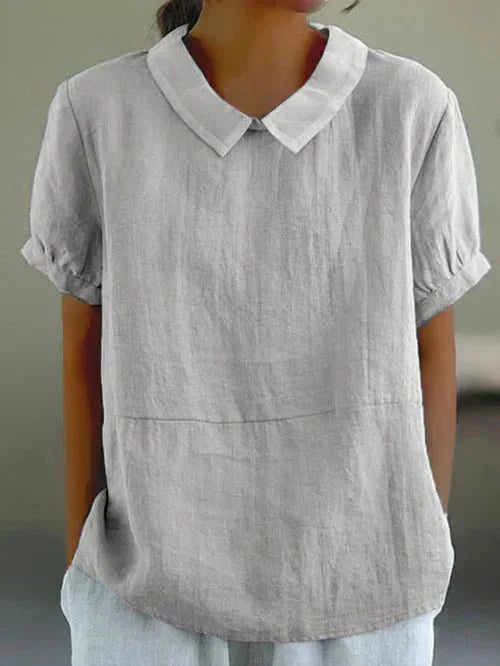 Blouse with Peter Pan collar and relaxed fit