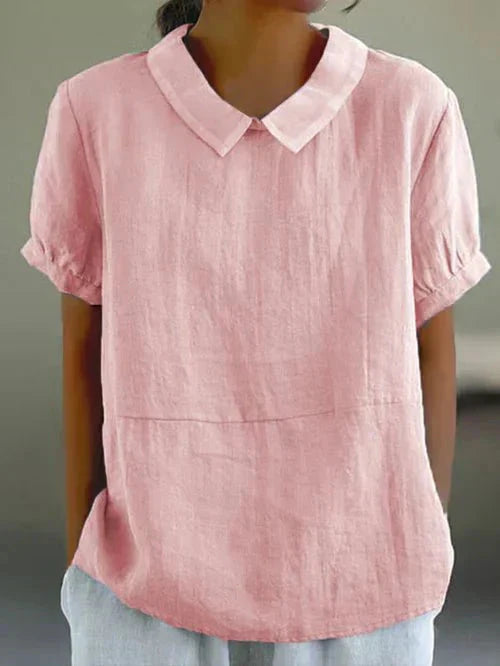 Blouse with Peter Pan collar and relaxed fit