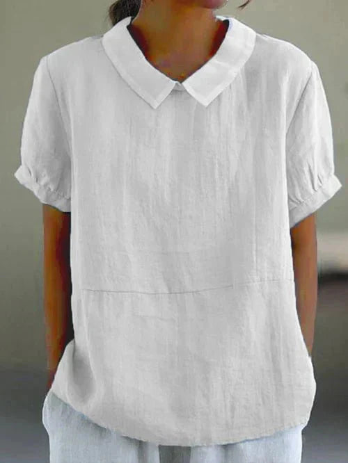 Blouse with Peter Pan collar and relaxed fit