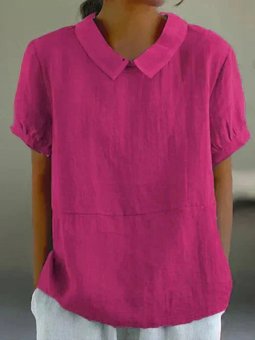 Blouse with Peter Pan collar and relaxed fit
