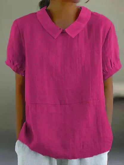 Blouse with Peter Pan collar and relaxed fit