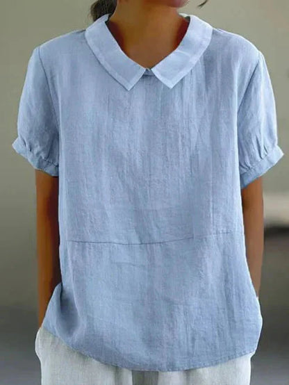 Blouse with Peter Pan collar and relaxed fit