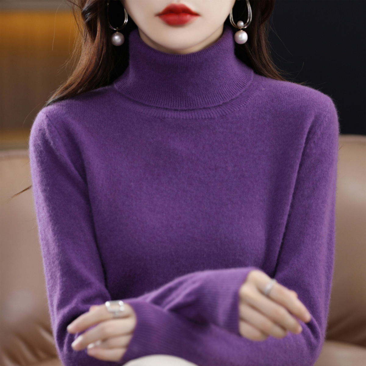 Elena Cashmere-Feel Turtleneck