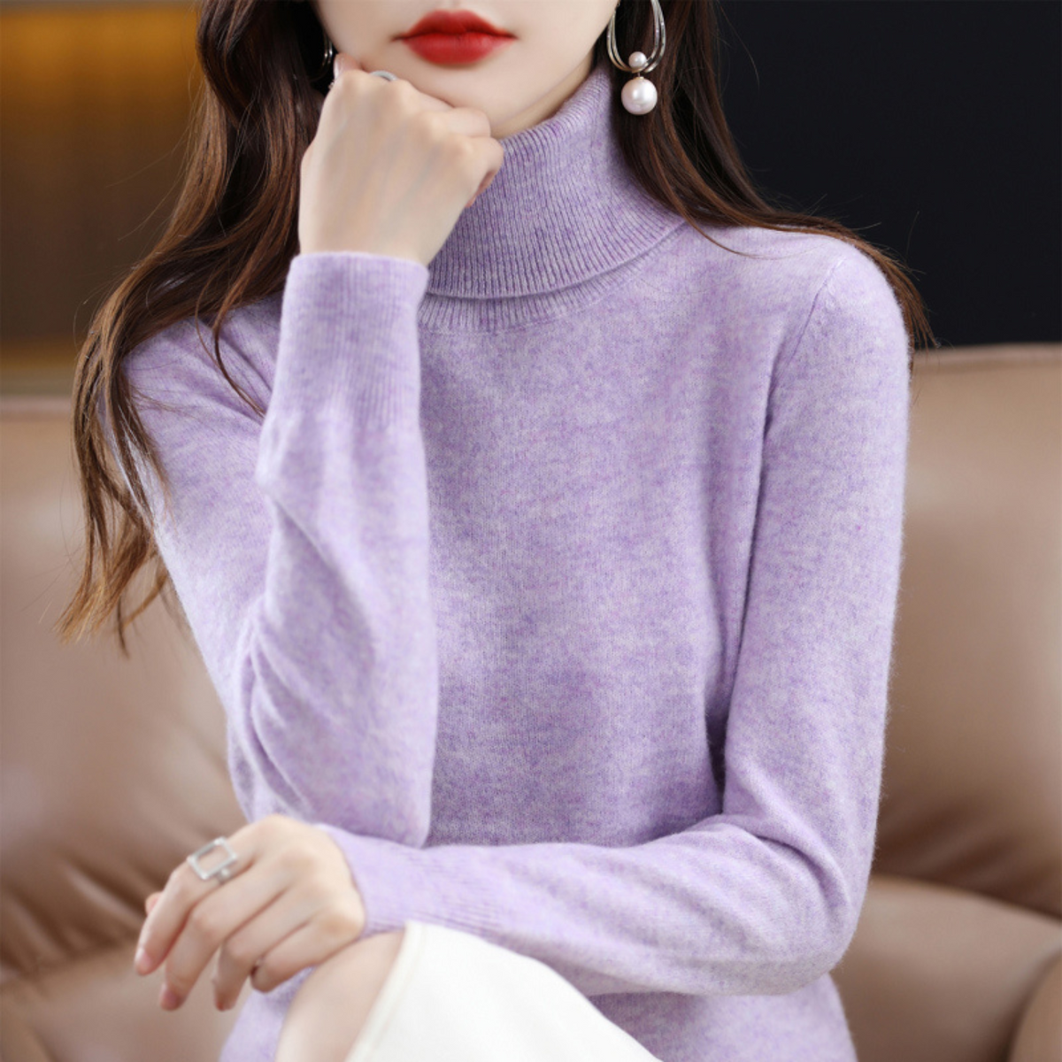 Elena Cashmere-Feel Turtleneck