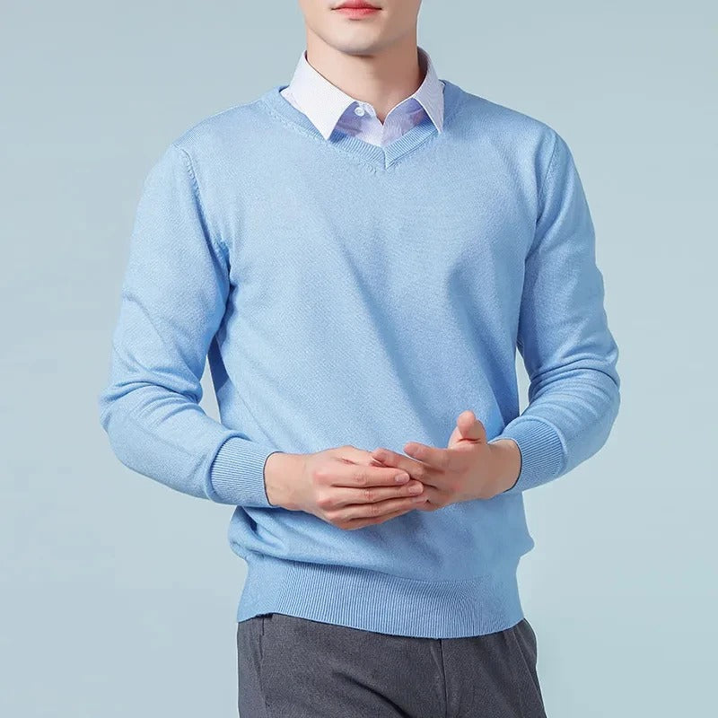 Classic Cashmere-Feel V-Neck Sweater