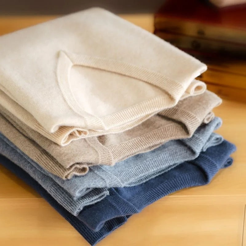 Classic Cashmere-Feel V-Neck Sweater