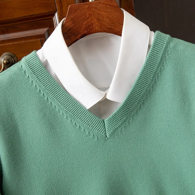 Classic Cashmere-Feel V-Neck Sweater