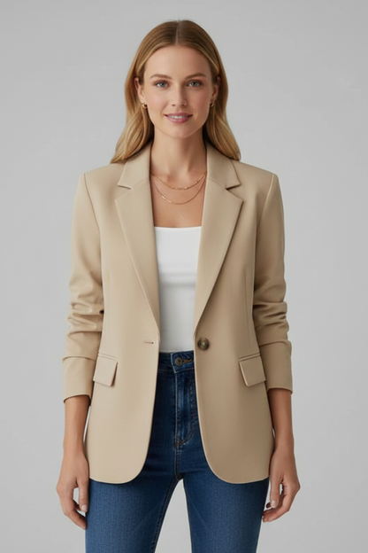 Marisol | Women's Notched Lapel Long Sleeve Blazer