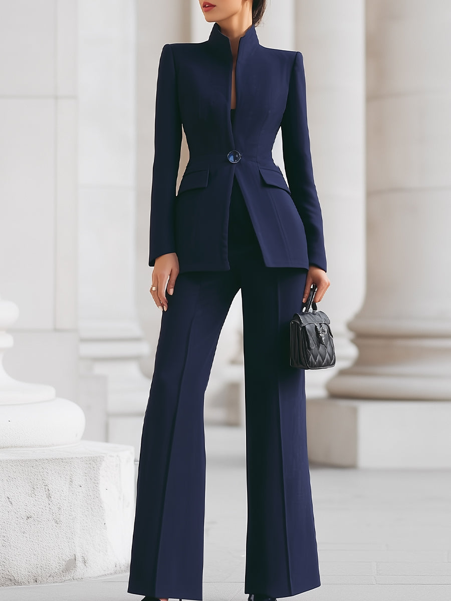Mirabella | Women's Navy Blazer Pants Set