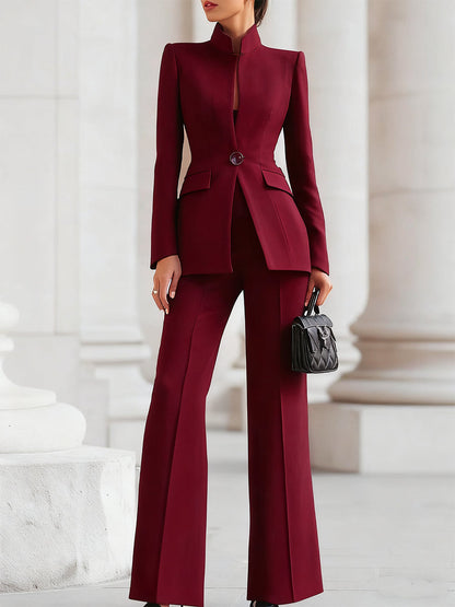 Mirabella | Women's Navy Blazer Pants Set